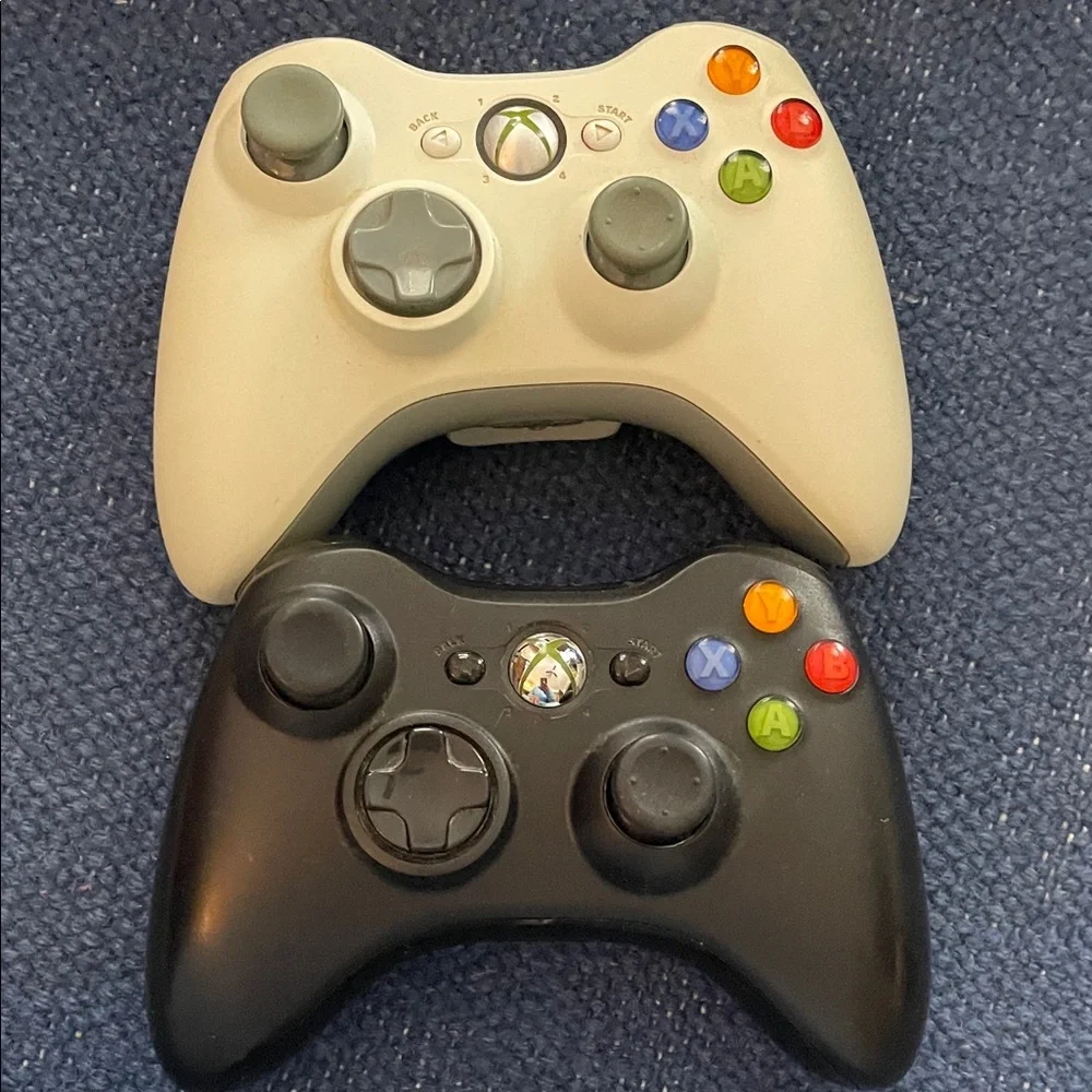 X box 360 Black Console game set with 2 controllers